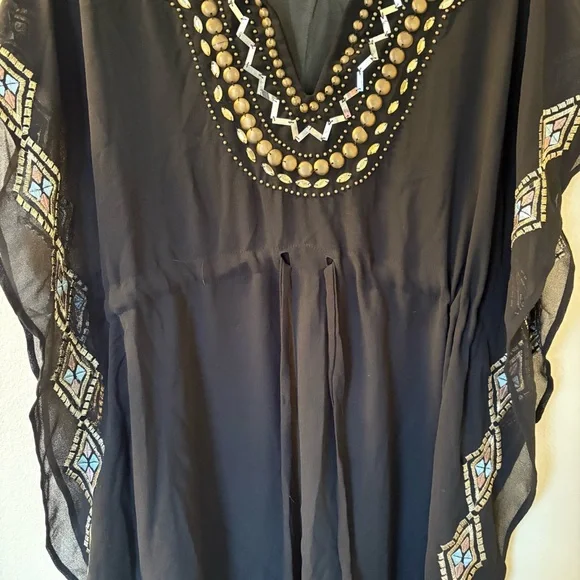 Raviya | Black Beaded Swim Coverup | Size Small - Picture 8 of 15
